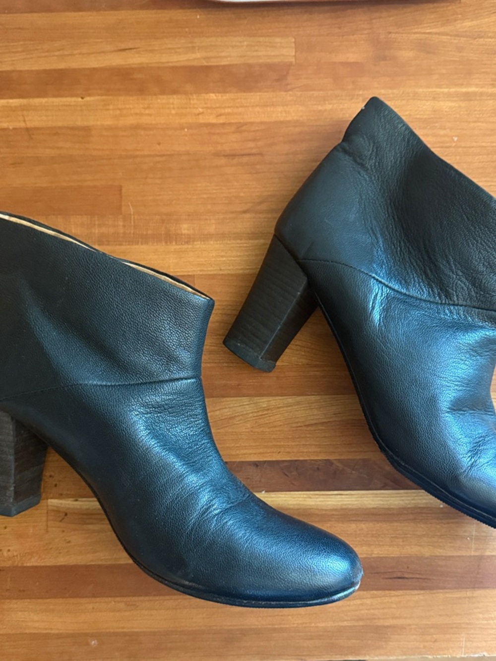 Antik Batik Paris Black Leather Shooties Almond Toe Heeled Ankle Boots 39